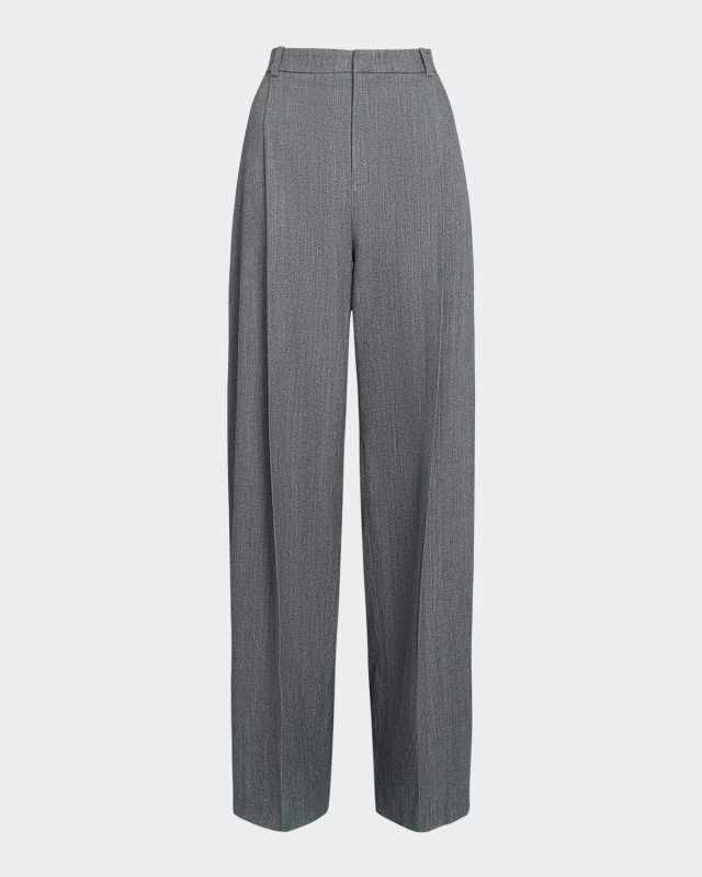 High-Rise Wool Twill Trousers